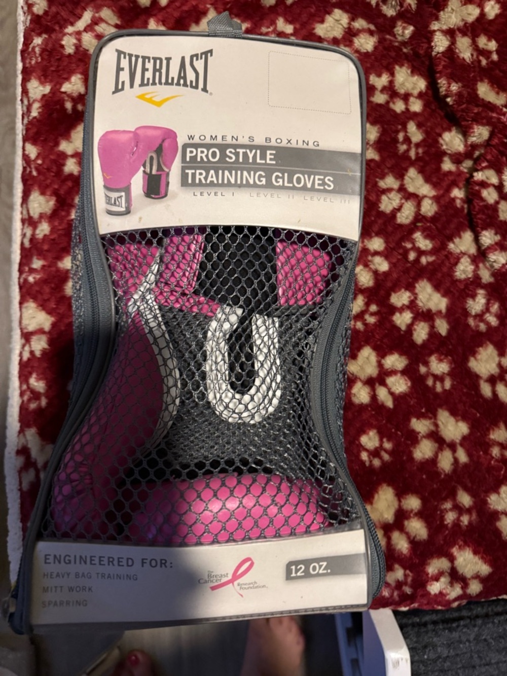 Everlast Pink and Black Women's Training Gloves Graphic